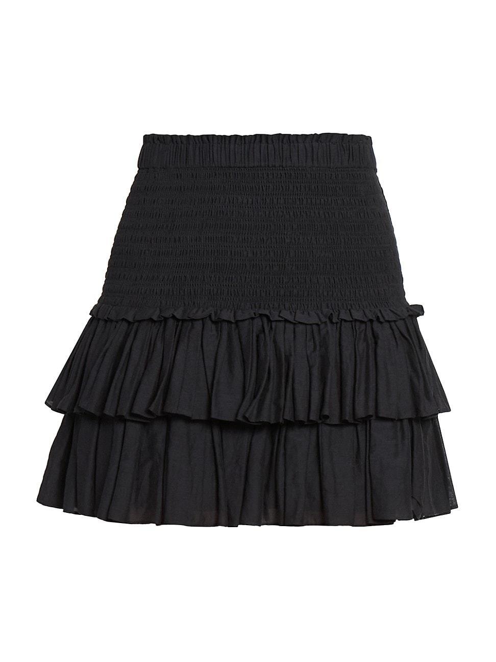 Womens Naomi Smocked Ruffled Miniskirt Product Image