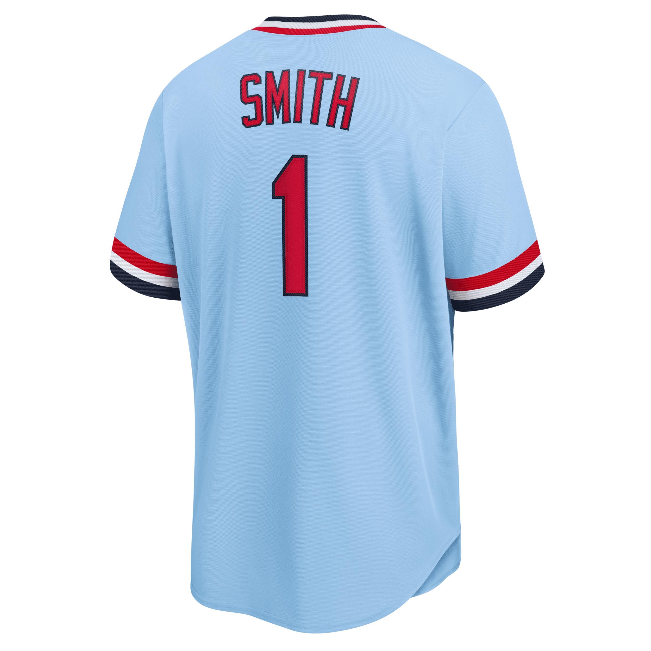 Mens Nike Ozzie Smith Blue St. Louis Cardinals Road Cooperstown Collection Player Jersey Product Image