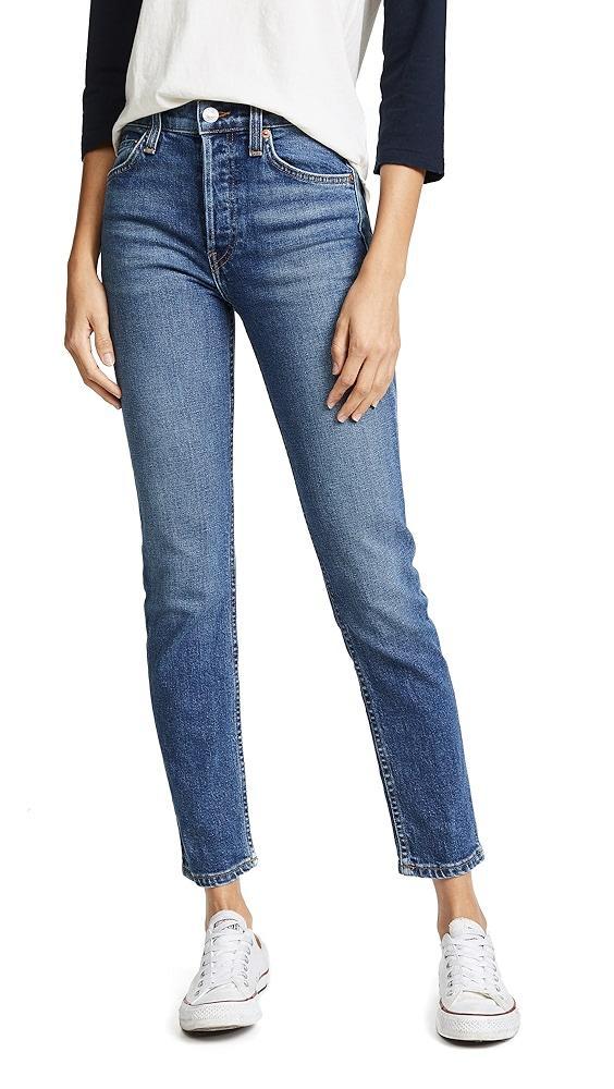 RE/DONE High Rise Comfort Stretch Ankle Crop Jeans | Shopbop Product Image