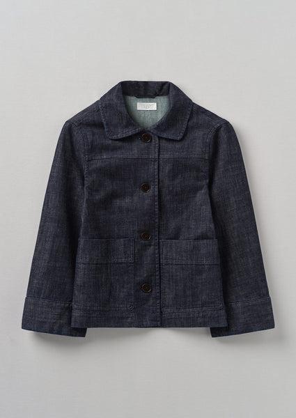 Wide Sleeve Organic Indigo Denim Jacket | Indigo Product Image