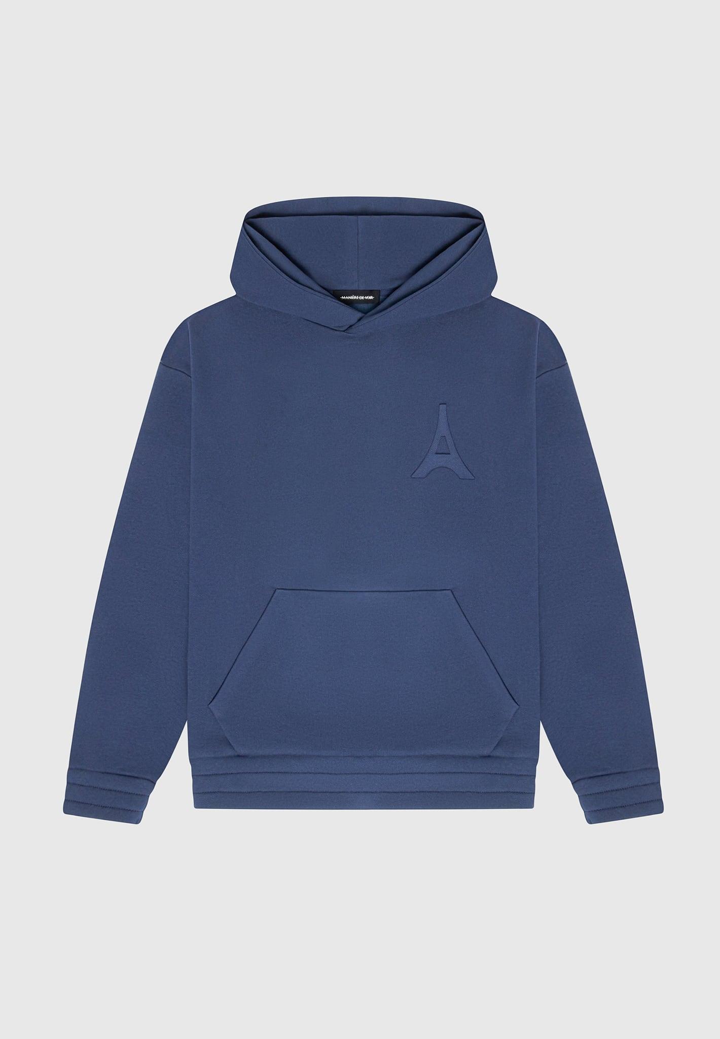 Éternel Eiffel Embossed Hoodie - Airforce Blue Male Product Image