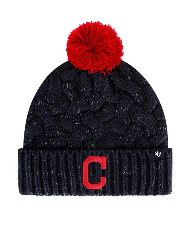 Womens 47 Cleveland Indians Knit Cuffed Hat with Pom, Blue Product Image