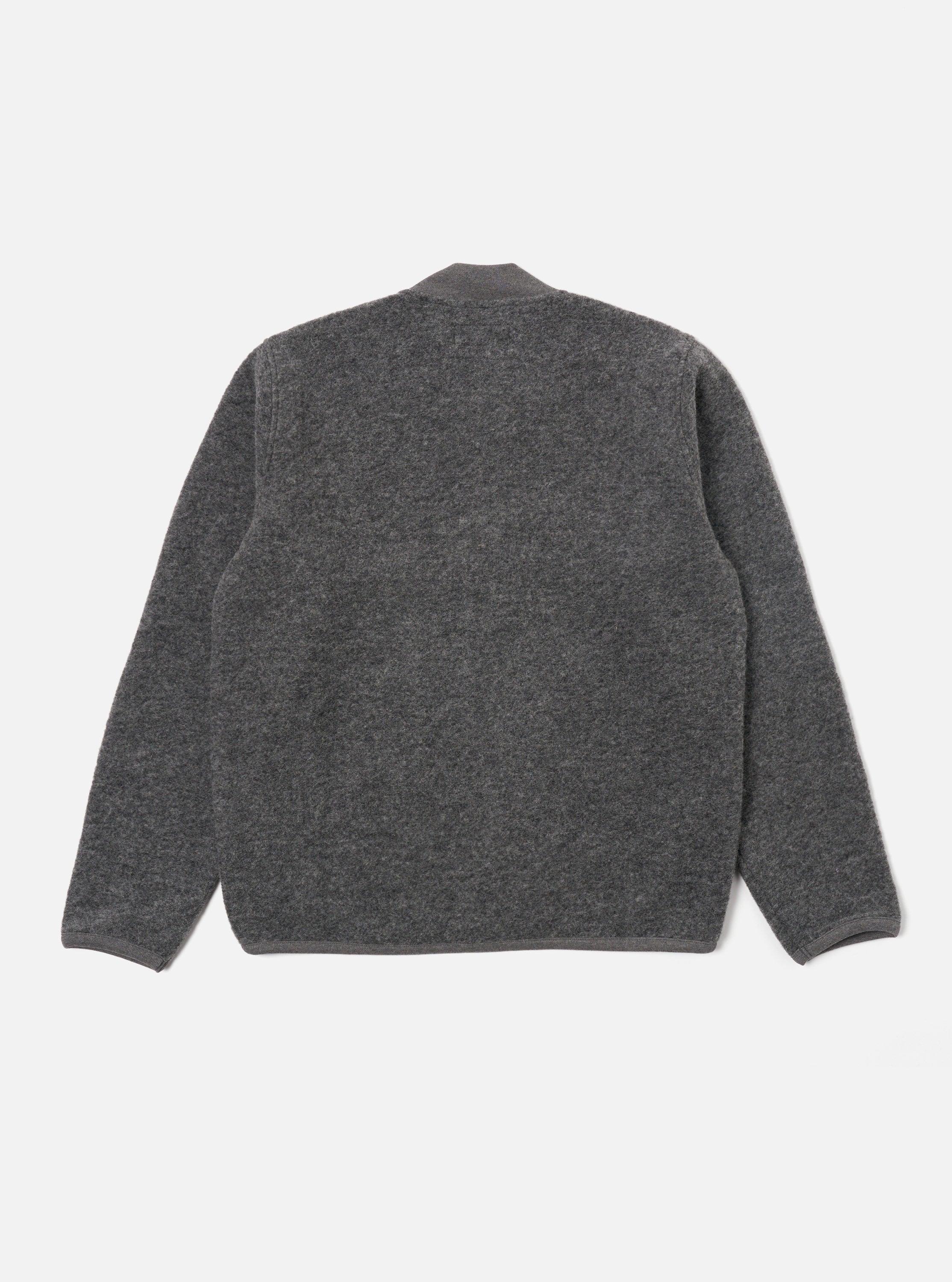 Universal Works Zip Bomber in Grey Marl Wool Fleece Product Image