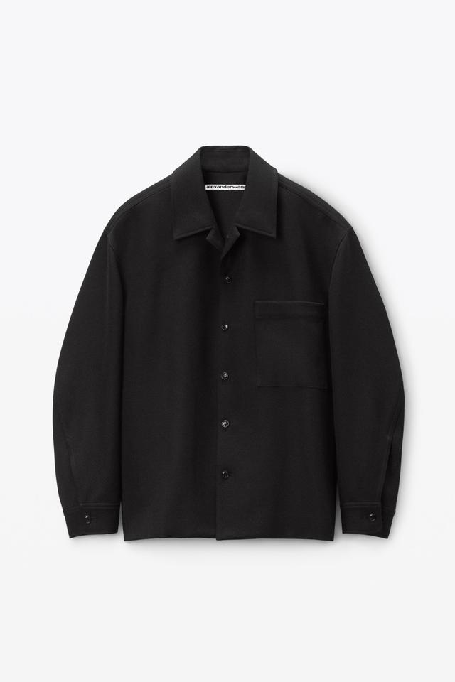 Oversized Tailored Shirt Jacket In Wool Product Image