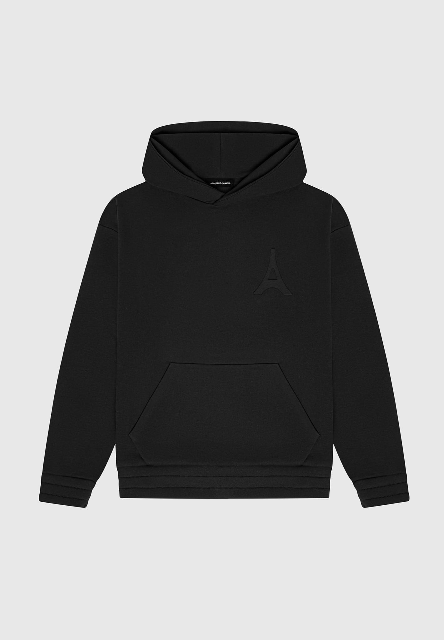 Éternel 420GSM Eiffel Embossed Hoodie - Black Male Product Image