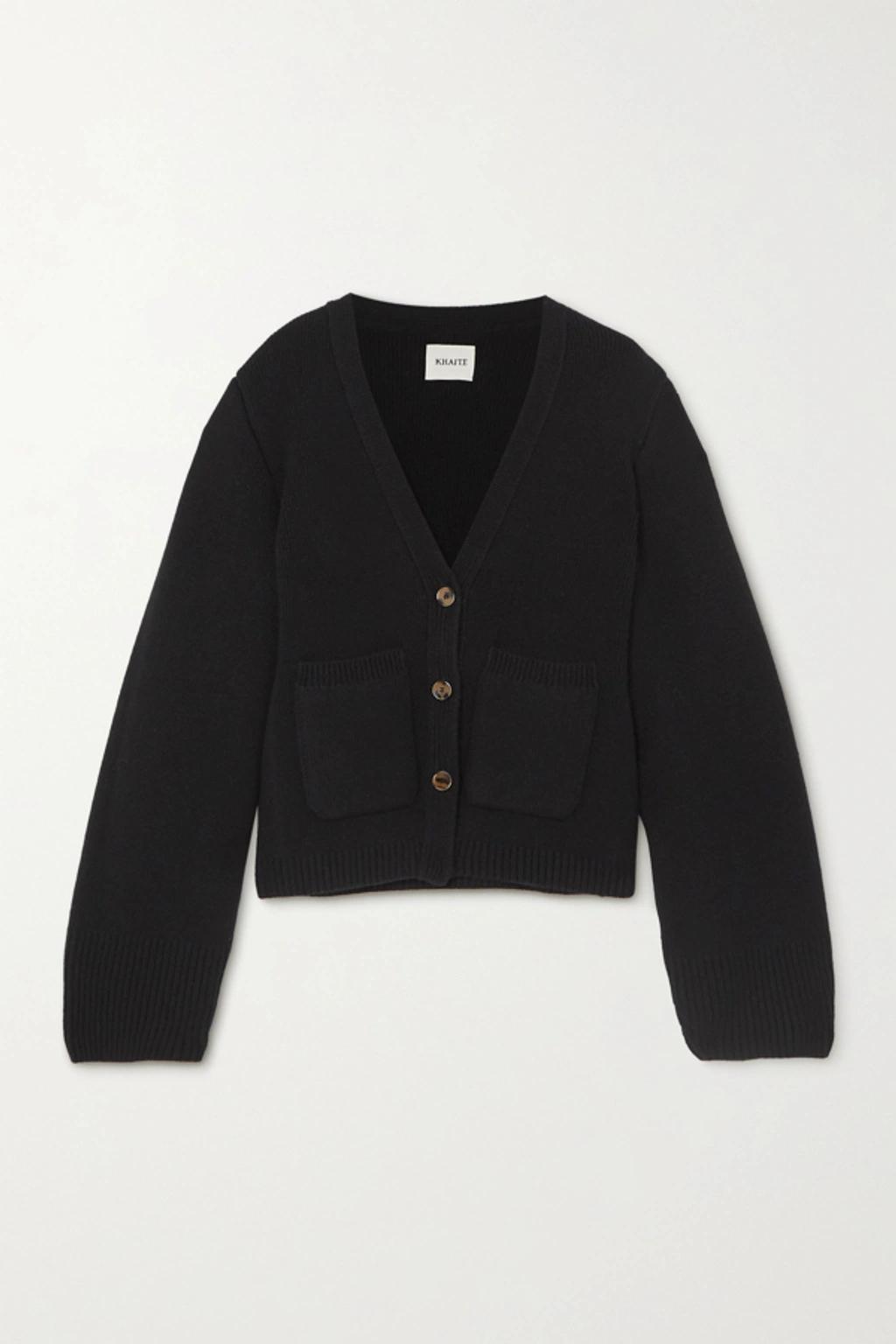 KHAITE Scarlet Cashmere-blend Cardigan In Black Product Image