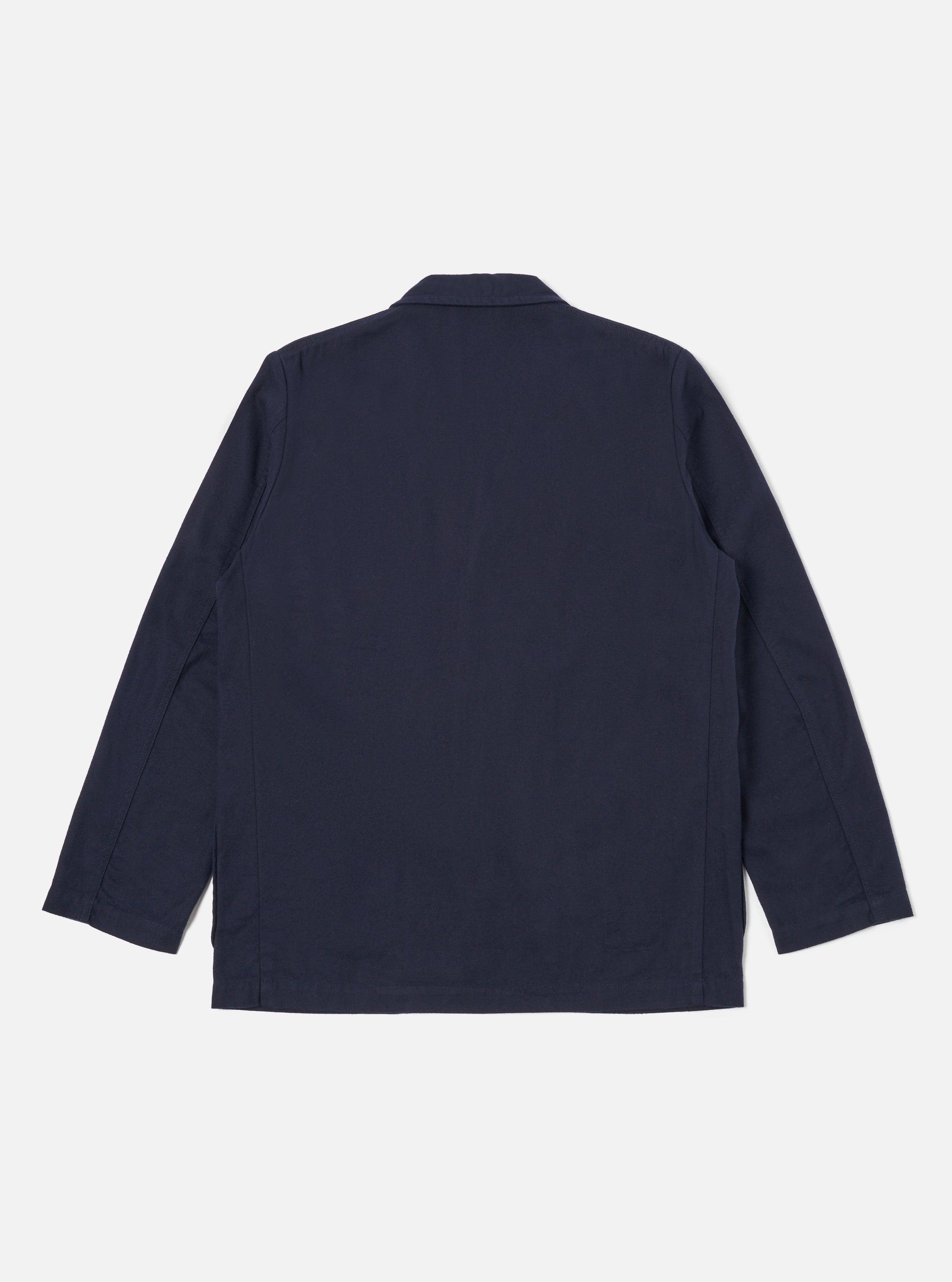 Universal Works Three Button Jacket in Navy Brushed Moleskin Product Image