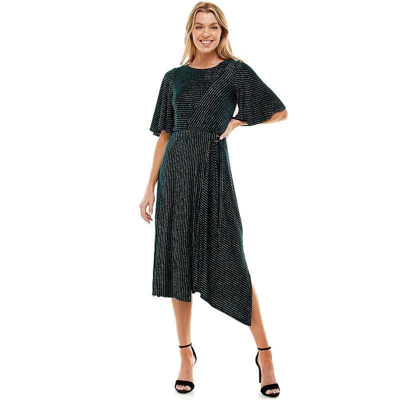 Womens Luxology Textured Asymmetrical Midi Dress Product Image