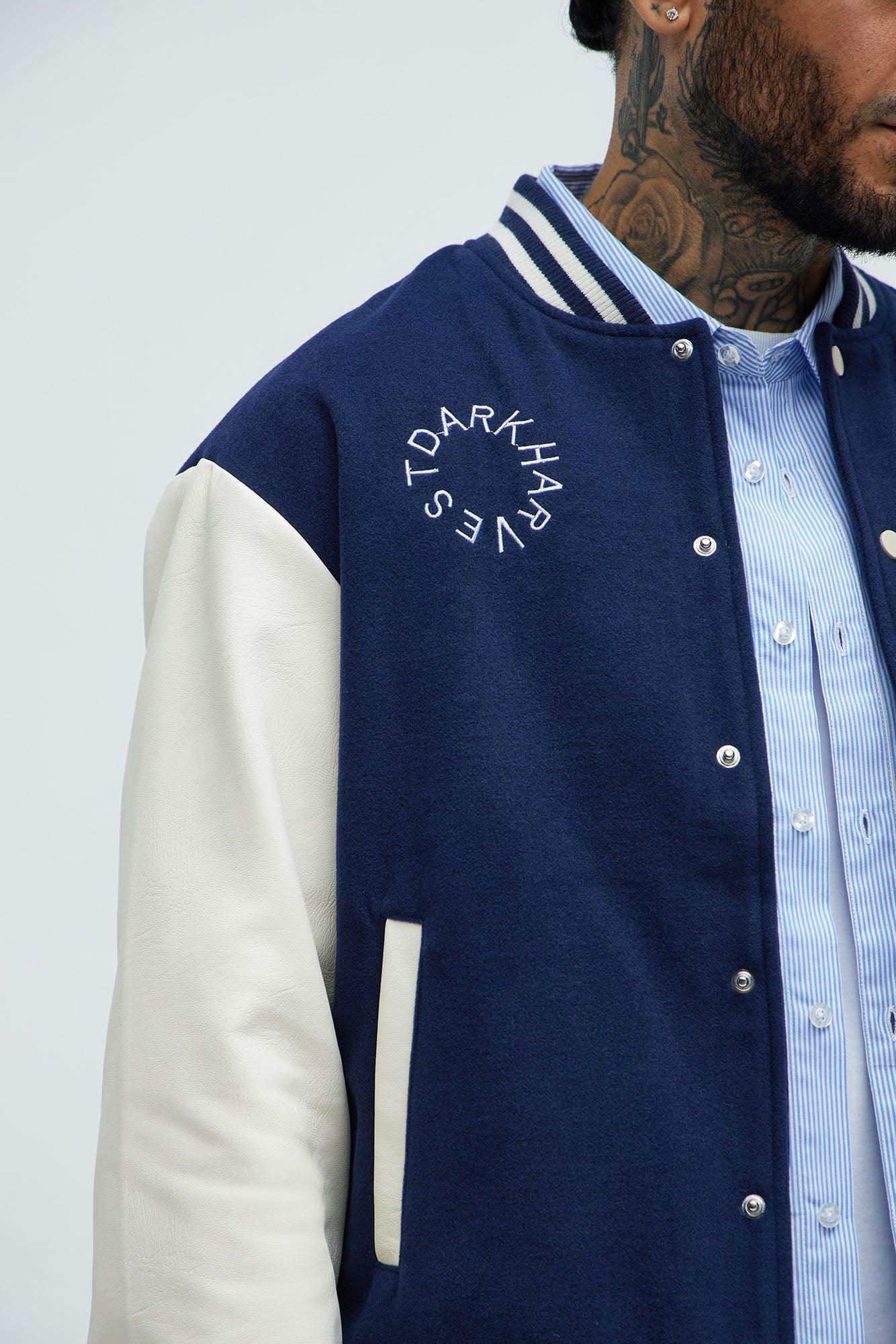 Dark Harvest Varsity Jacket - Navy Product Image