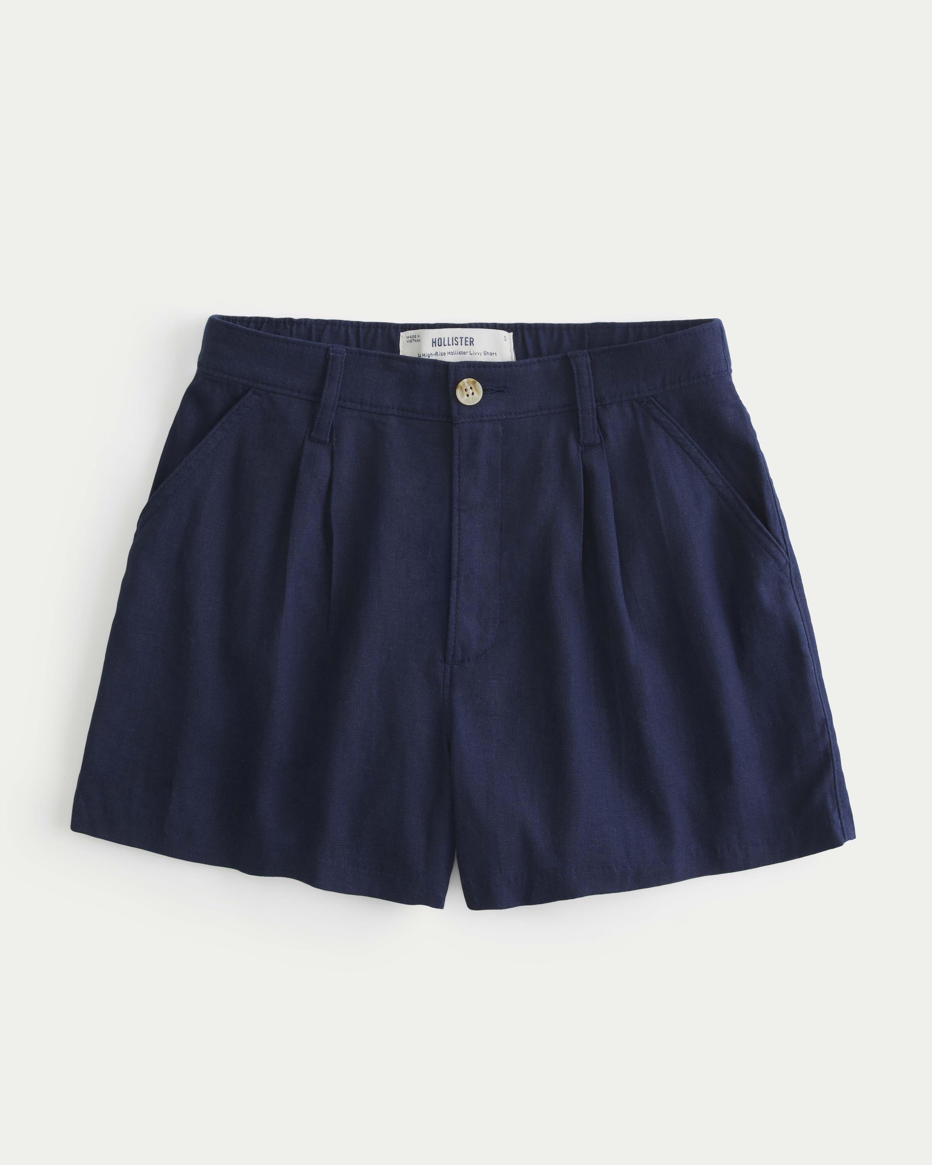 Hollister Livvy Ultra High-Rise Linen-Blend Shorts Product Image