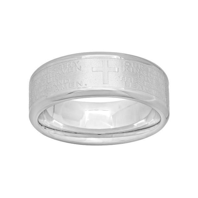 Stainless Steel The Lords Prayer Band - Men, Mens Grey Product Image