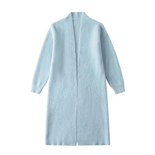 Plain Midi Open Front Cardigan Product Image