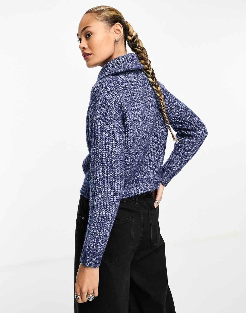 Cotton On zip up knitwear cardigan in blue  Product Image