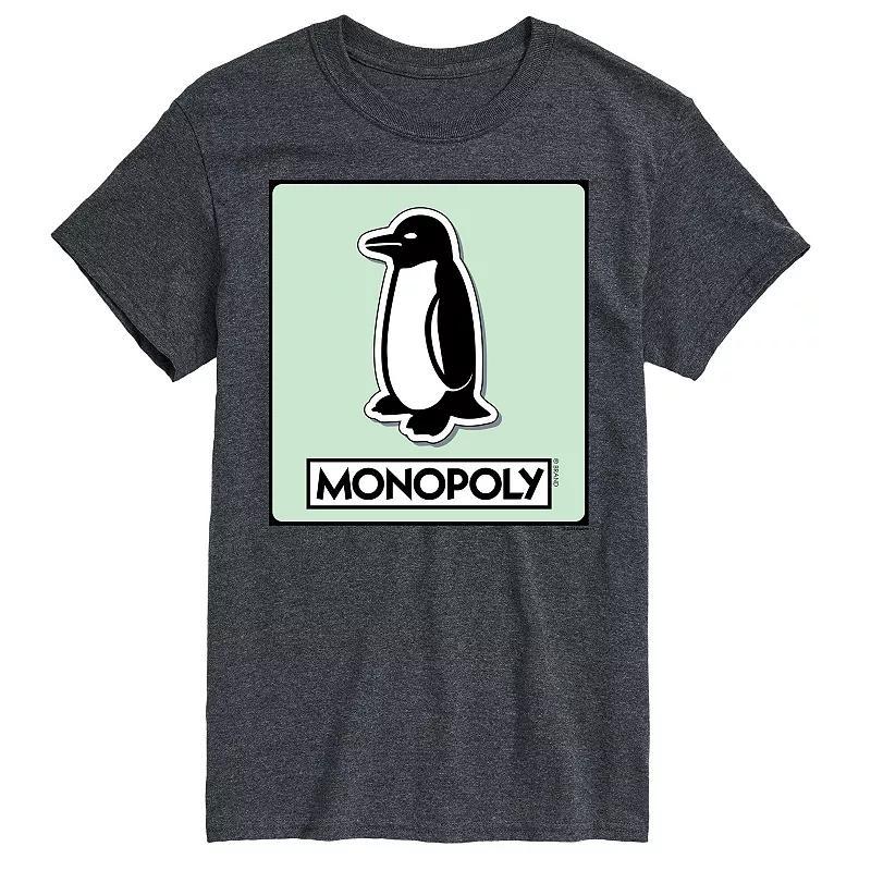 Mens Monopoly Penguin Game Token Graphic Tee Med Grey Product Image