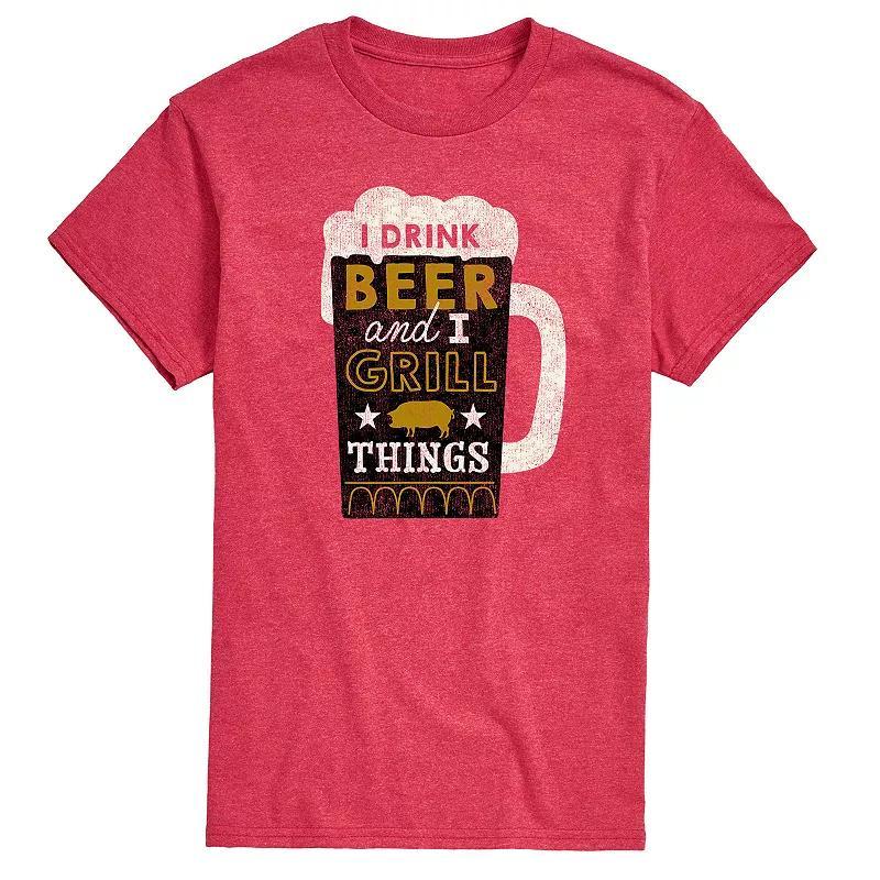 Mens I Drink Beer Grill Things Graphic Tee Product Image