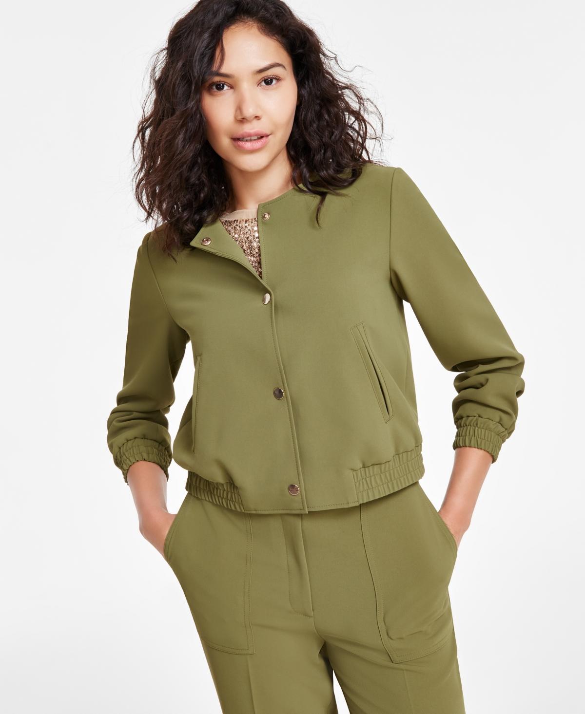 Anne Klein Womens Twill Bomber Jacket Product Image