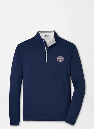 Peter Millar Mens UConn National Champion Perth Performance Quarter-Zip | Color: Navy | Size: S Product Image