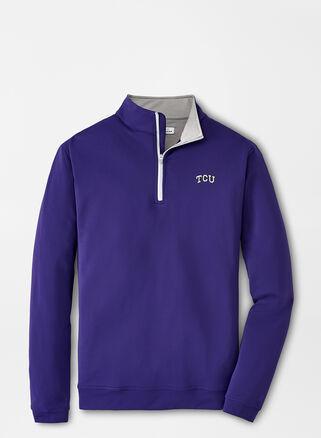 Peter Millar Mens TCU Perth Performance Quarter-Zip | Color: Purple | Size: M Product Image