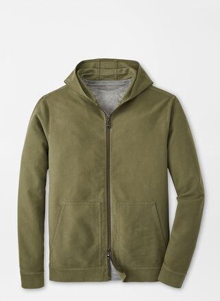 Peter Millar Mens Coastline Full-Zip Hoodie | Color: Sage | Size: S Product Image