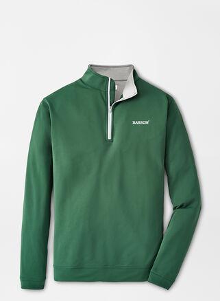 Peter Millar Mens Babson Perth Performance Quarter-Zip | Color: Green | Size: M Product Image