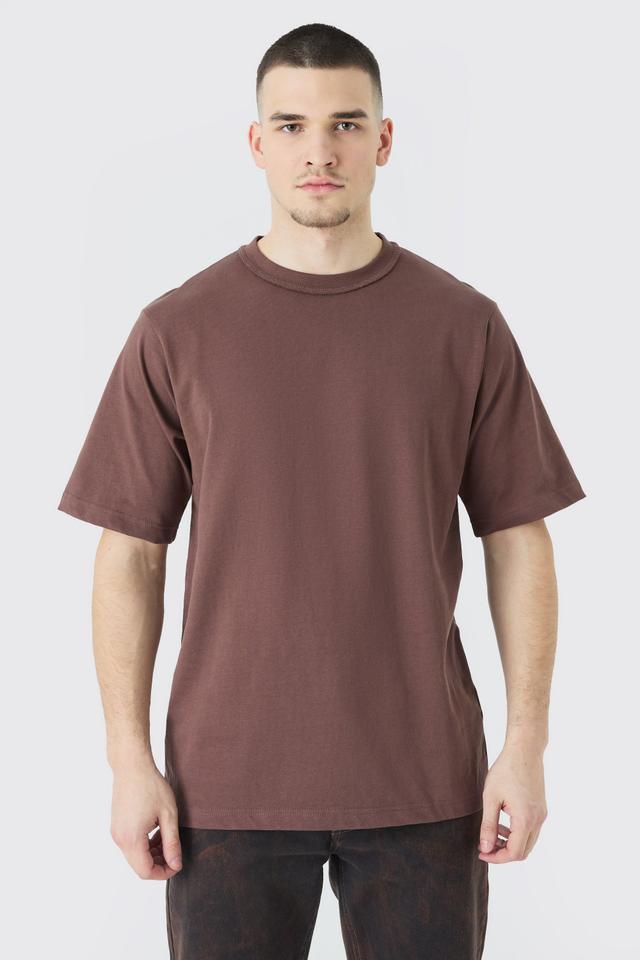 Tall Core Heavy Carded Layed On Neck T-shirt | boohooMAN USA Product Image