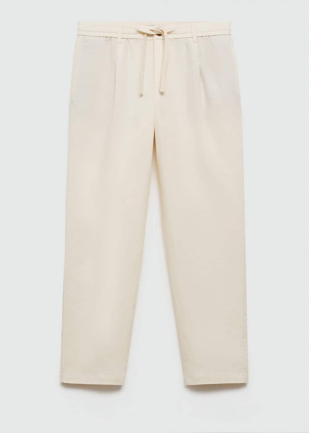 MANGO MAN - Slim-fit pants with drawstring off whiteMen Product Image