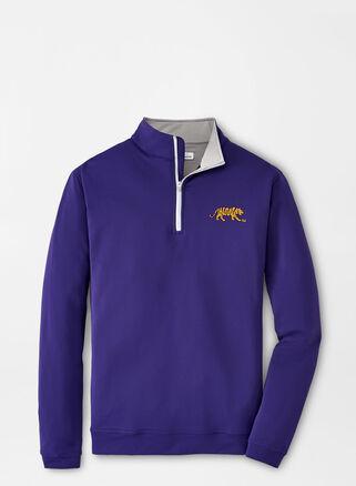 Peter Millar Mens LSU Perth Performance Quarter-Zip | Color: Purple | Size: L Product Image