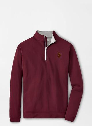 Peter Millar Mens Arizona State Perth Performance Quarter-Zip | Color: Maroon | Size: M Product Image