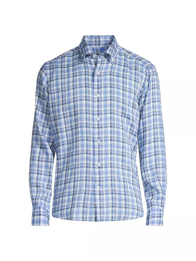 Crown Crafted Bella Vue Plaid Linen Shirt Product Image