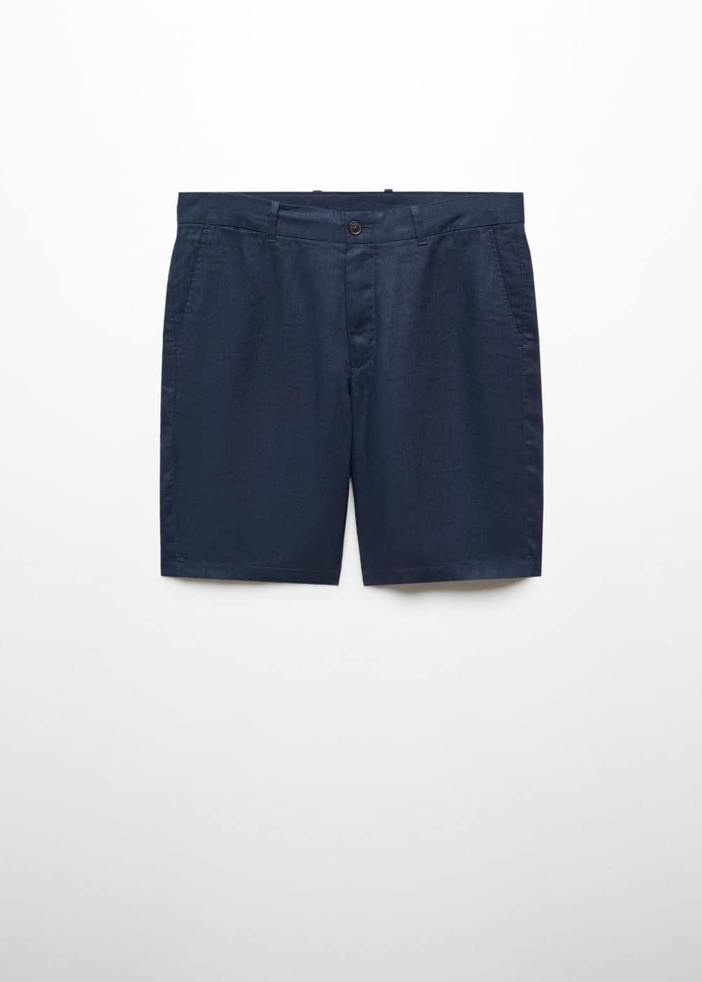 MANGO MAN - 100% linen shorts navyMen Product Image