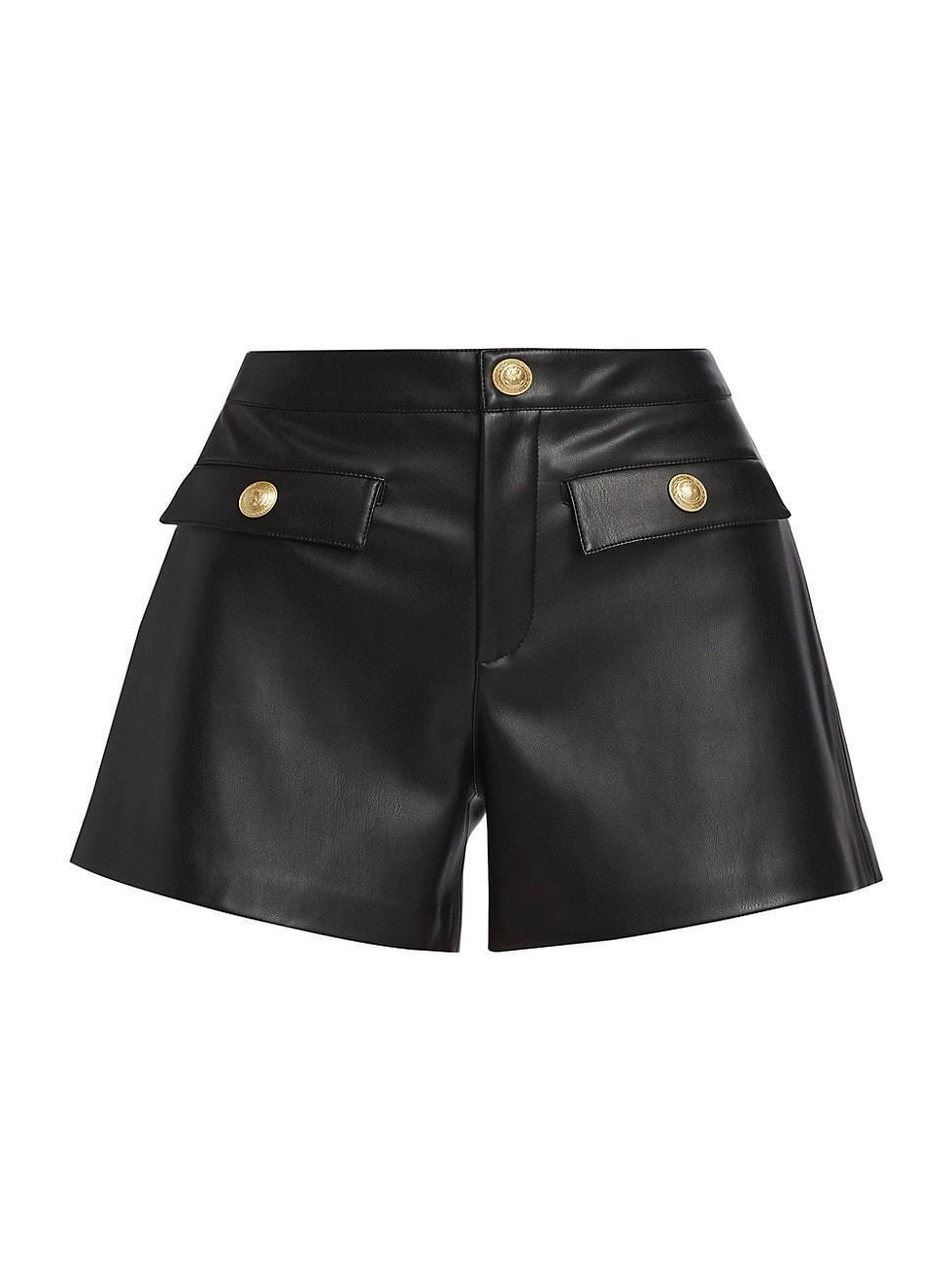 Womens Dionne Faux-Leather Shorts Product Image