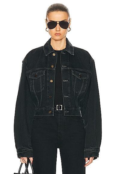 Saint Laurent Neo 80s Denim Jacket in Black Product Image