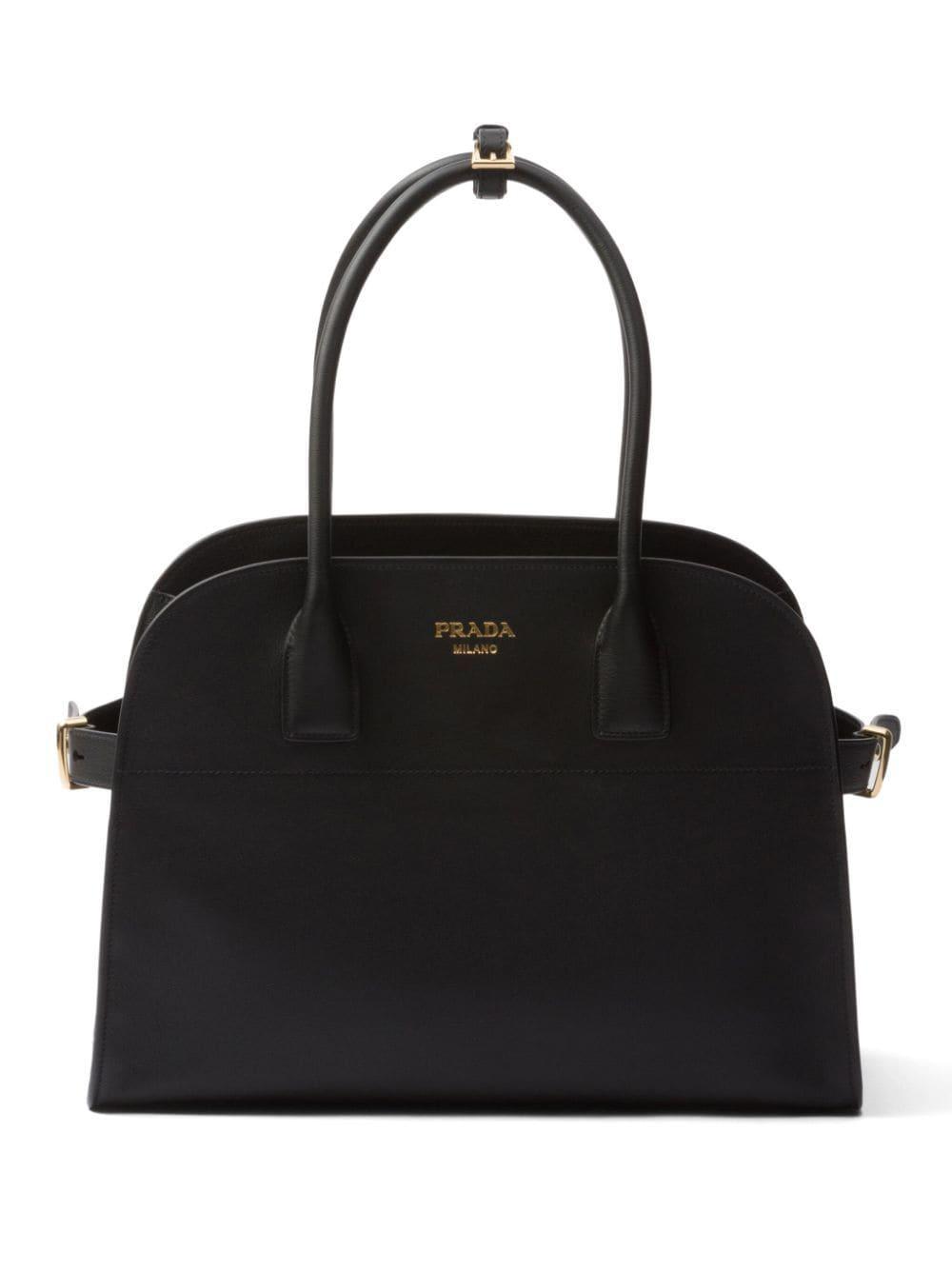 Medium Leather Tote Bag In Black Product Image