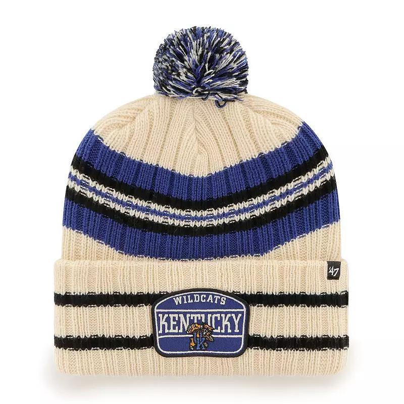 Mens 47 Natural Kentucky Wildcats Hone Patch Cuffed Knit Hat with Pom Product Image