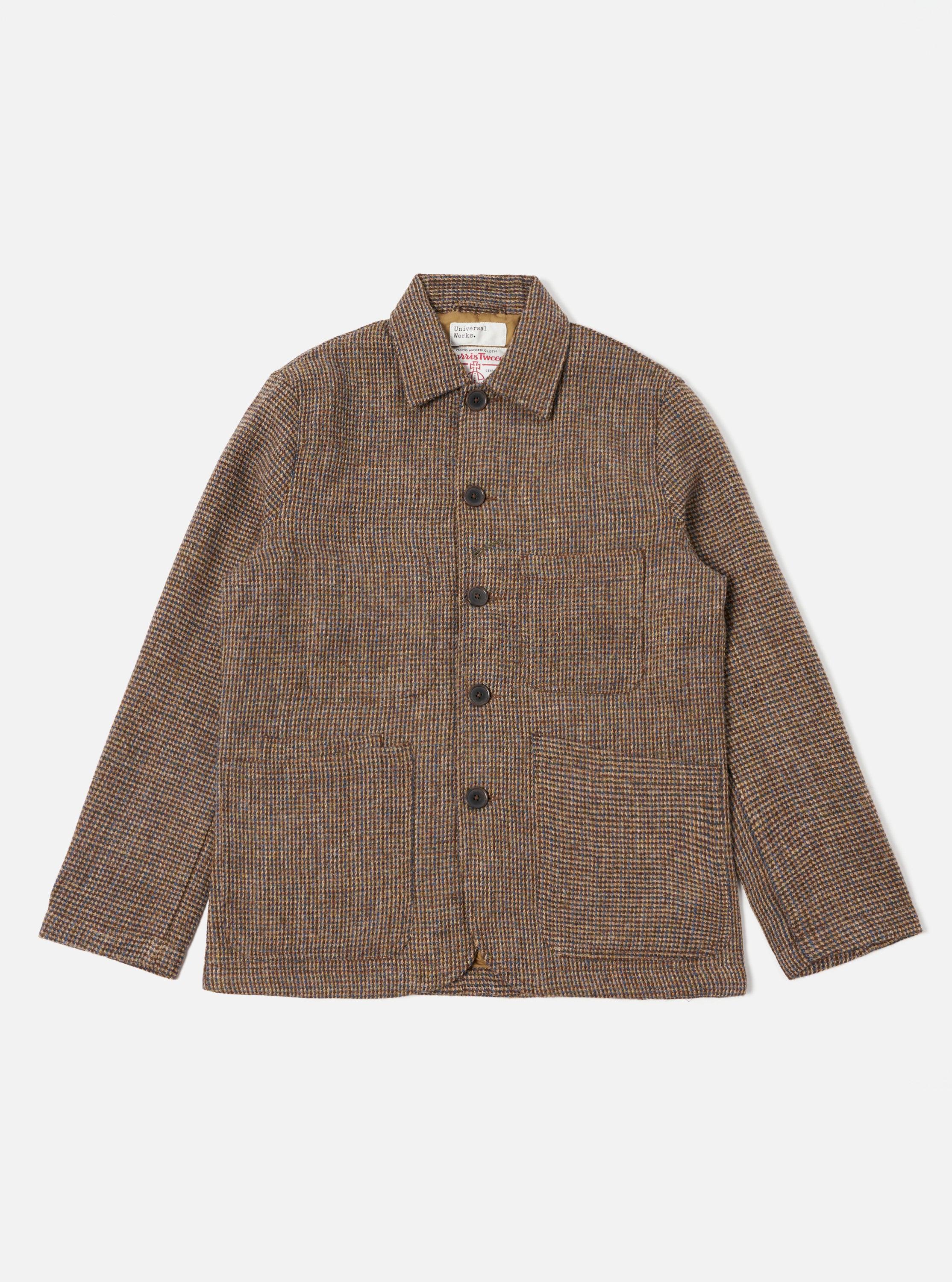 Universal Works Bakers Jacket in Brown Harris Tweed Plaid Product Image