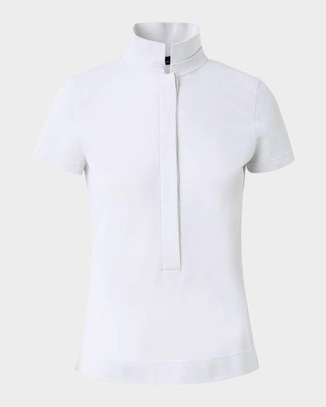 Cotton Pique Knit Polo Top Product Image