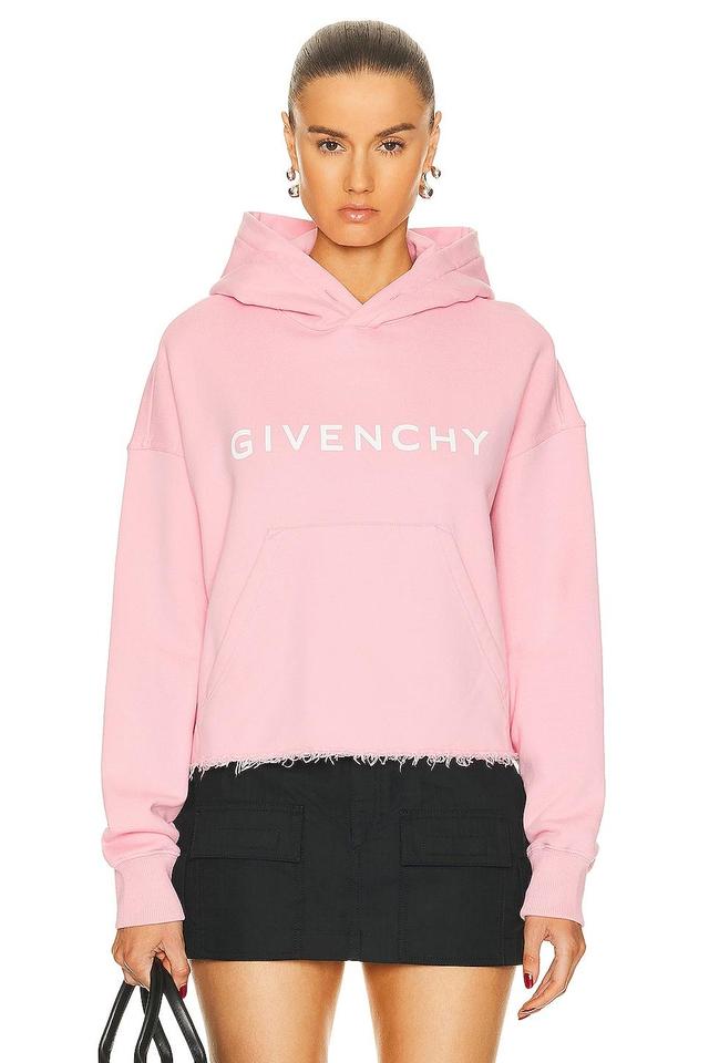 Givenchy Cropped Hoodie Sweatshirt in Rose Product Image