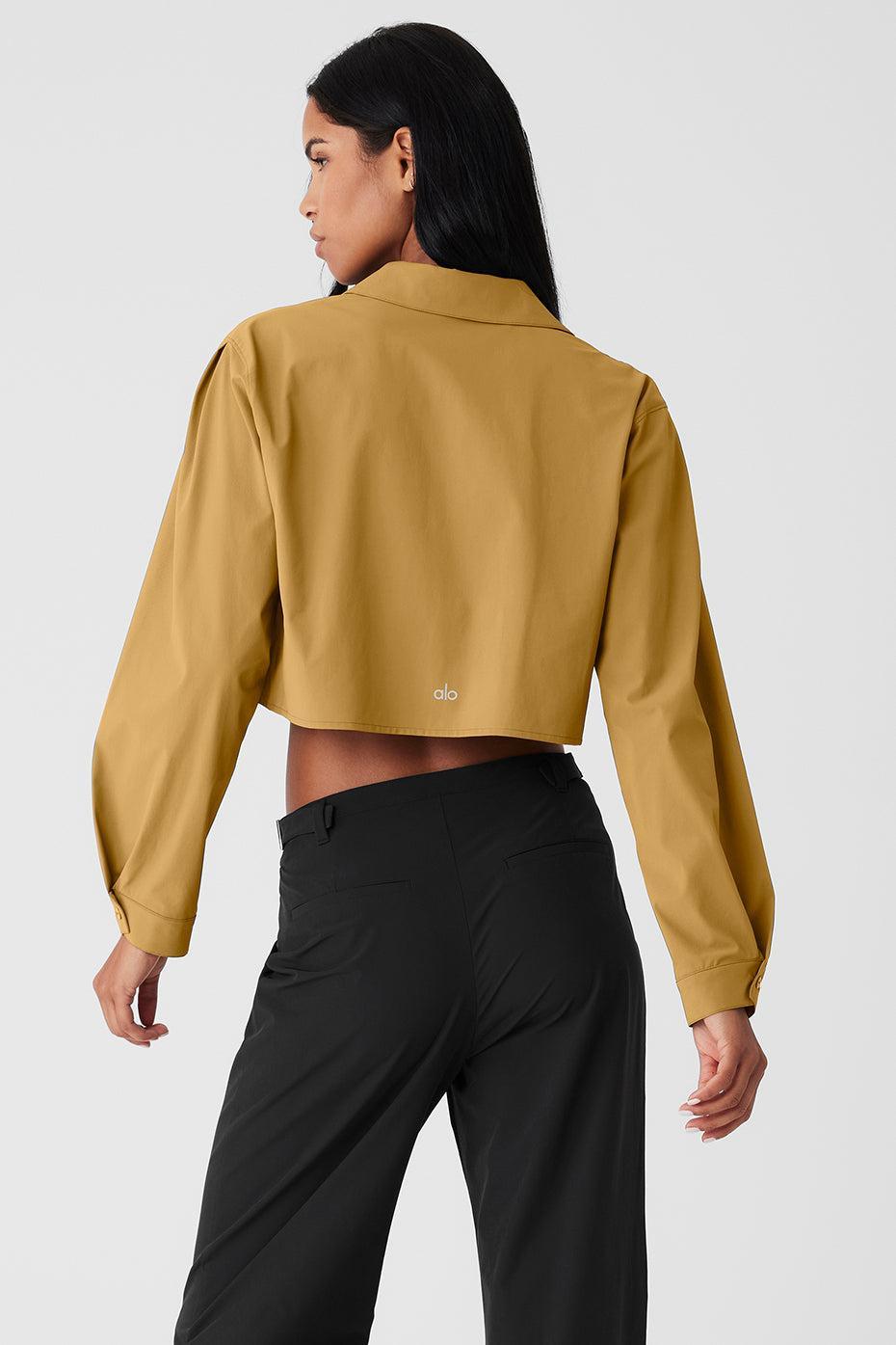 Cropped Take Me Out Button Up - Golden Olive Branch Product Image