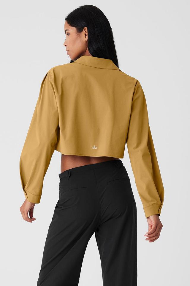 Cropped Take Me Out Button Up - Golden Olive Branch Product Image