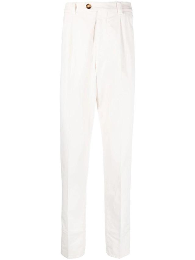 Straight-leg Gabardine Trousers In White Product Image