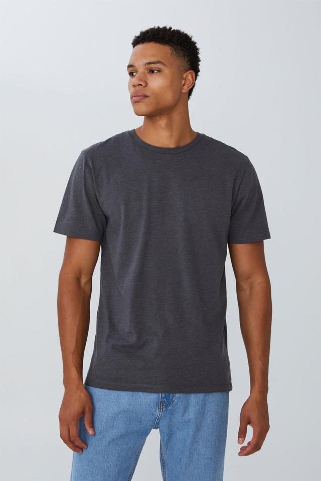 Cotton On Men - Organic Regular Fit Crew T-Shirt - Charcoal marle Product Image