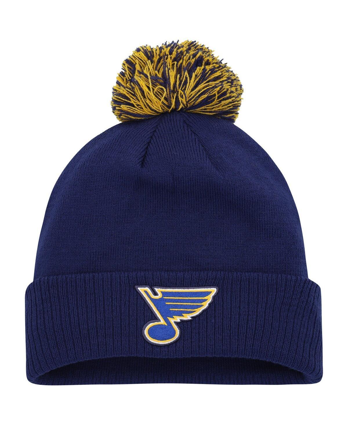 Mens adidas Blue St. Louis Blues Cold.rdy Cuffed Knit Hat with Pom Product Image