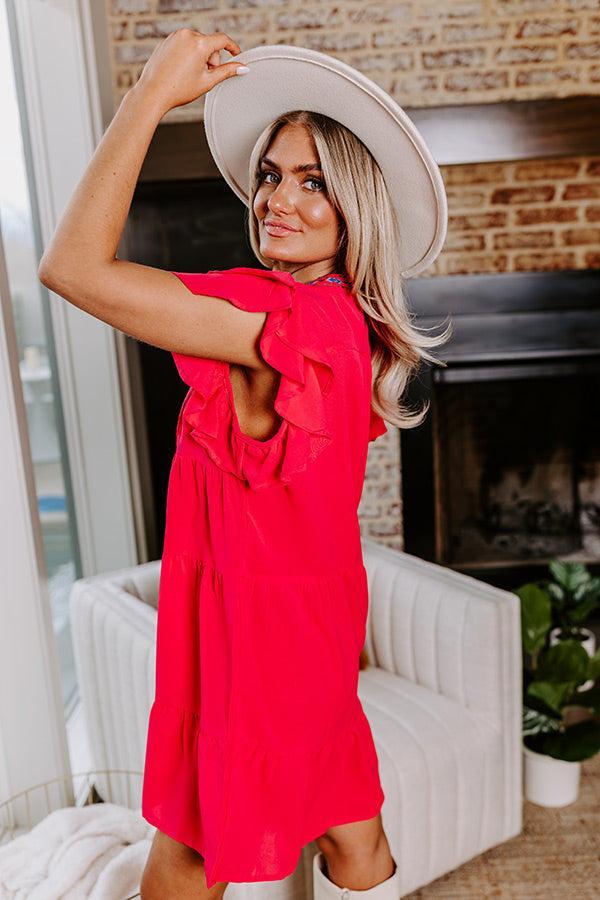 Hidden Bungalow Embroidered Dress In Hot Pink Product Image