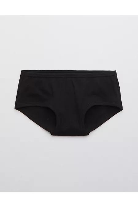 Aerie Ribbed Cotton Boybrief Underwear Women's True Black XXL Product Image