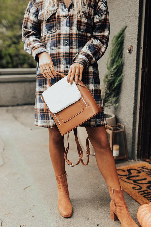 Well Played Faux Leather Backpack In Brown Product Image