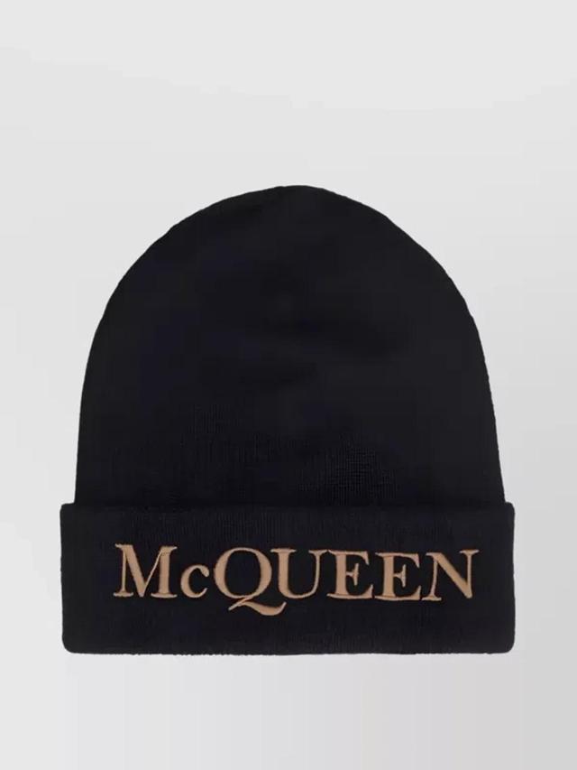 Cashmere Knit Logo Beanie In Black Product Image