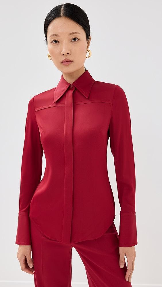 Another Tomorrow Bias Seamed Shirt | Shopbop Product Image