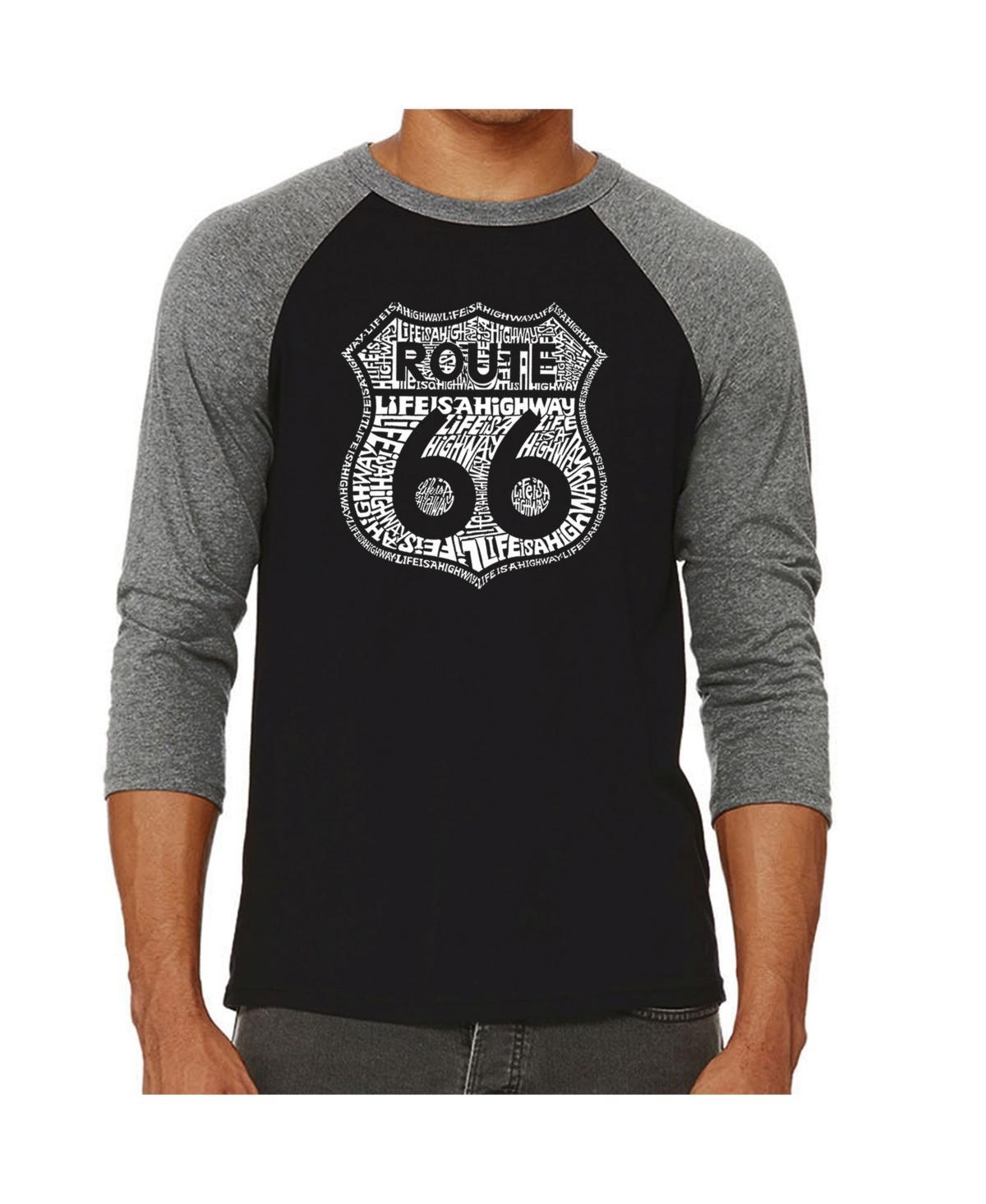 La Pop Art Mens Raglan Word Art T-shirt - Life is A Highway Product Image