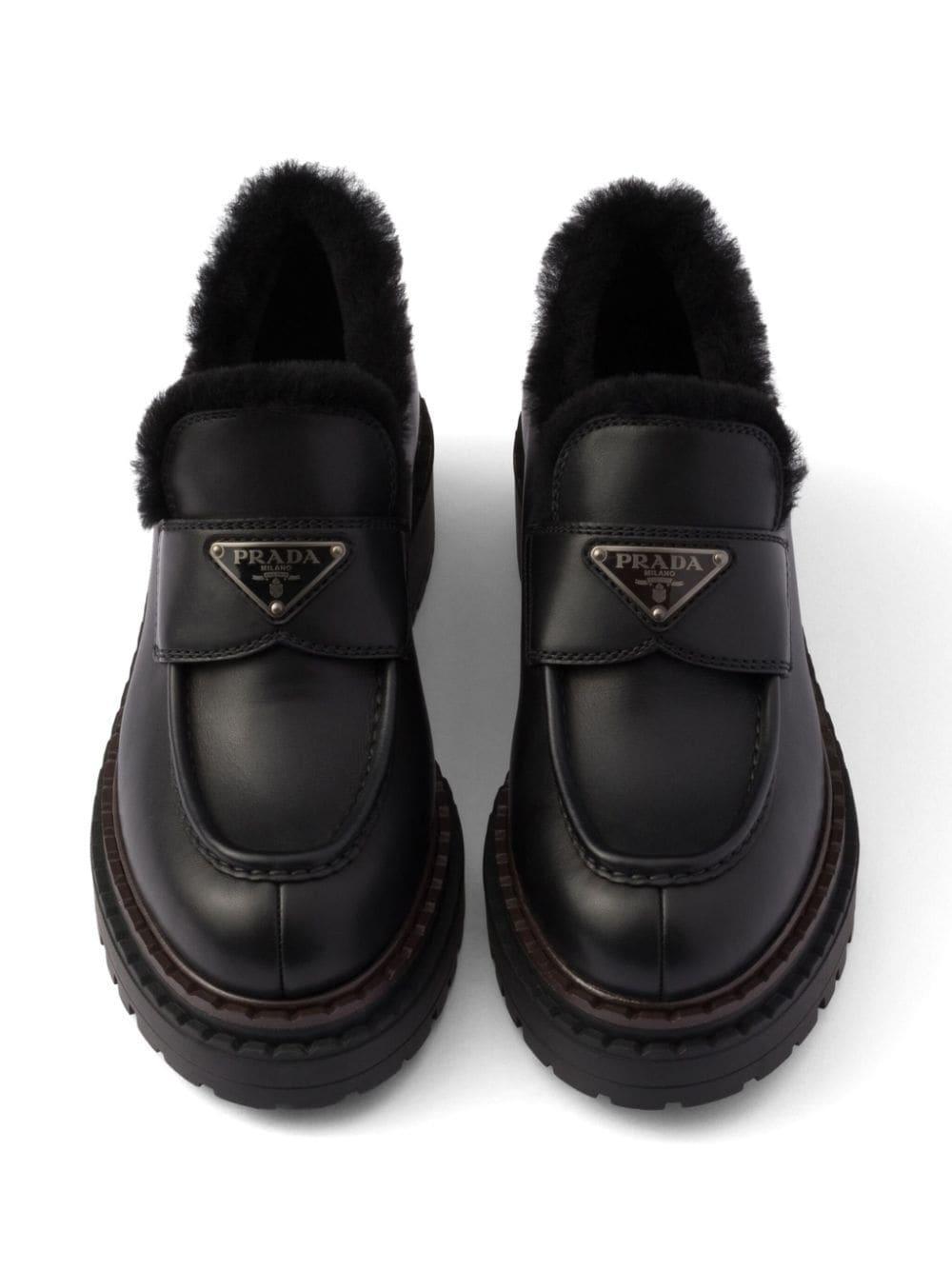 shearling leather loafers Product Image