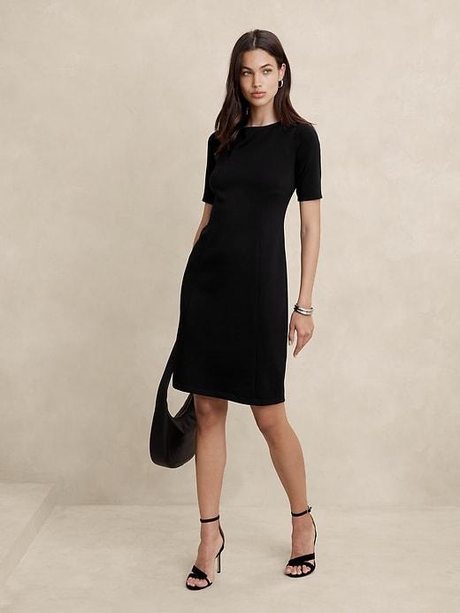 Scuba Seamed Knee-Length Dress Product Image